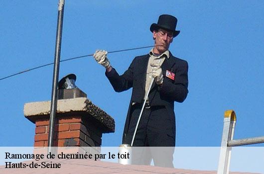 Ramonage de cheminée par le toit Hauts-de-Seine