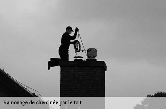 Ramonage de cheminée par le toit